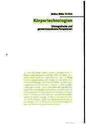 Körpertechnologien: Ethnografische und gendertheoretische Perspektiven