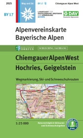 Chiemgauer Alpen West, Hochries, Geigelstein: Topographische Karte 1:25.000 mit Wegmarkierung, Ski- und Schneeschuhrouten