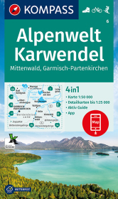 KOMPASS Wanderkarte 6 Alpenwelt Karwendel Mittenwald, Garmisch-Partenkirchen 1:50.000: 4in1 Wanderkarte mit Aktiv Guide und Detailkarten inklusive Karte zur offline Verwendung in der KOMPASS-App. Fahrradfahren. Skitouren. KOMPASS Wanderkarte 6 Alpenwelt Karwendel Mittenwald, Garmisch-Partenkirchen 1:50.000: 4in1 Wanderkarte mit Aktiv Guide und Detailkarten inklusive Karte zur offline Verwendung in der KOMPASS-App. Fahrradfahren. Skitouren.