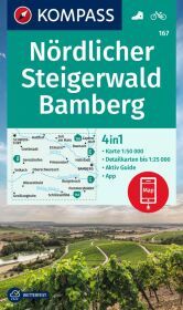KOMPASS Wanderkarte 167 Nördlicher Steigerwald, Bamberg 1:50.000: 4in1 Wanderkarte mit Aktiv Guide und Detailkarten inklusive Karte zur offline Verwendung in der KOMPASS-App. Fahrradfahren. KOMPASS Wanderkarte 167 Nördlicher Steigerwald, Bamberg 1:50.000: 4in1 Wanderkarte mit Aktiv Guide und Detailkarten inklusive Karte zur offline Verwendung in der KOMPASS-App. Fahrradfahren.