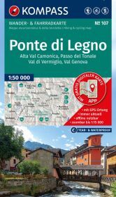 KOMPASS Wanderkarte 107 Ponte di Legno, Alta Val Camonica, Passo del Tonale, Val di Vermiglio, Val Genova 1:50.000: Wander- und Fahrradkarte in einem - inklusive Offline-Verwendung in der KOMPASS-App. Wander-& Radwege. Skitouren. Langlaufen. Reiten.