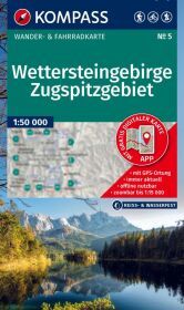 KOMPASS Wanderkarte 5 Wettersteingebirge, Zugspitzgebiet 1:50.000: Wander- und Fahrradkarte in einem - inklusive Offline-Verwendung in der KOMPASS-App. Wander-& Radwege. Skitouren. Langlaufen. Reiten.