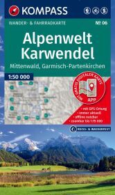 KOMPASS Wanderkarte 6 Alpenwelt Karwendel Mittenwald, Garmisch-Partenkirchen 1:50.000: Wander- und Fahrradkarte in einem - inklusive Offline-Verwendung in der KOMPASS-App. Wander-& Radwege. Skitouren. Langlaufen. Reiten.