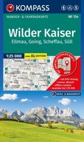 KOMPASS Wanderkarte 134 Wilder Kaiser - Ellmau - Going - Scheffau - Söll 1:25.000: Wander- und Fahrradkarte in einem - inklusive Offline-Verwendung in der KOMPASS-App. Wander-& Radwege. Panorama. Skitouren. Langlaufen. Reiten.