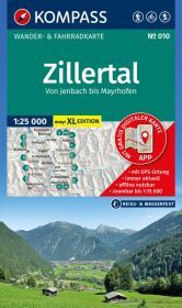 KOMPASS Wanderkarte 010 Zillertal - Von Jenbach bis Mayrhofen 1:25.000: Wander- und Fahrradkarte in einem - inklusive Offline-Verwendung in der KOMPASS-App. Wander-& Radwege. Panorama. Skitouren. Langlaufen. Reiten.