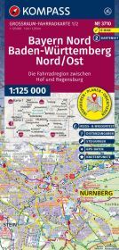 KOMPASS Großraum Fahrradkarte 3710 Bayern Nord, Baden-Württemberg Nord/Ost 1:125.000: 2 Karten im Set, reiß- und wetterfest, GPX-Daten zum Download