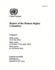 Report of the Human Rights Committee, Volume I: 68th Session Supp No. 40