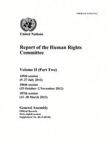 Report of the Human Rights Committee, Volume II, Part 2