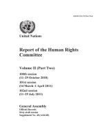 Report of the Human Rights Committee: One Hundredth Session; One Hundred & First Session; One Hundred & Second Session, Volume II, Part 2